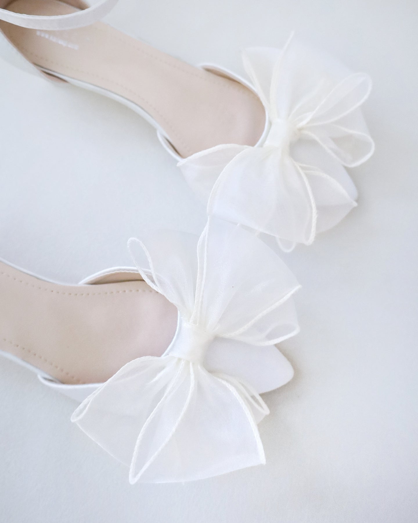Satin Pointy Toe Low Heel with Mini Pearls Wedding Heel Bridal Shoes
