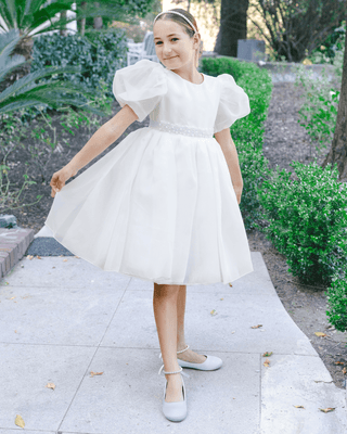 Satin Flats with All Pearls Ankle Strap