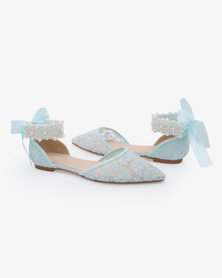Crochet Lace Pointy Toe with Perla Ankle StrapWomen Shoes
