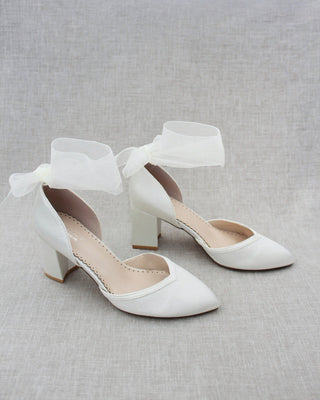 Ankle Wrap Tie Wedding Block HeelsWomen Shoes