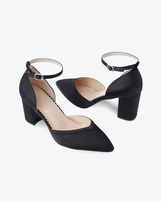 Satin Block Heels