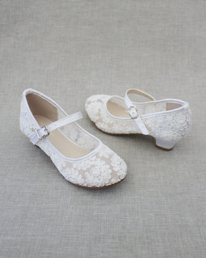 Crochet Lace Mary Jane Heels