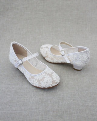 Crochet Lace Mary Jane Heels