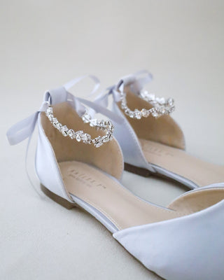 Silver Bridesmaids Satin Flats