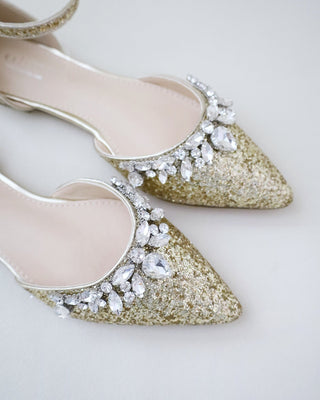 Gold Glitter Bridesmaids Flats