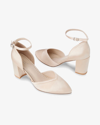 Satin Block Heels