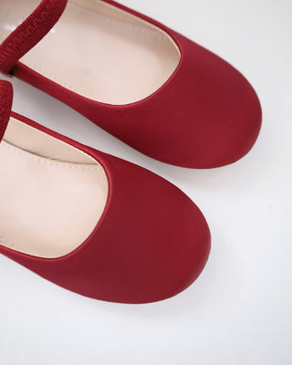 Satin Mary Jane Flats