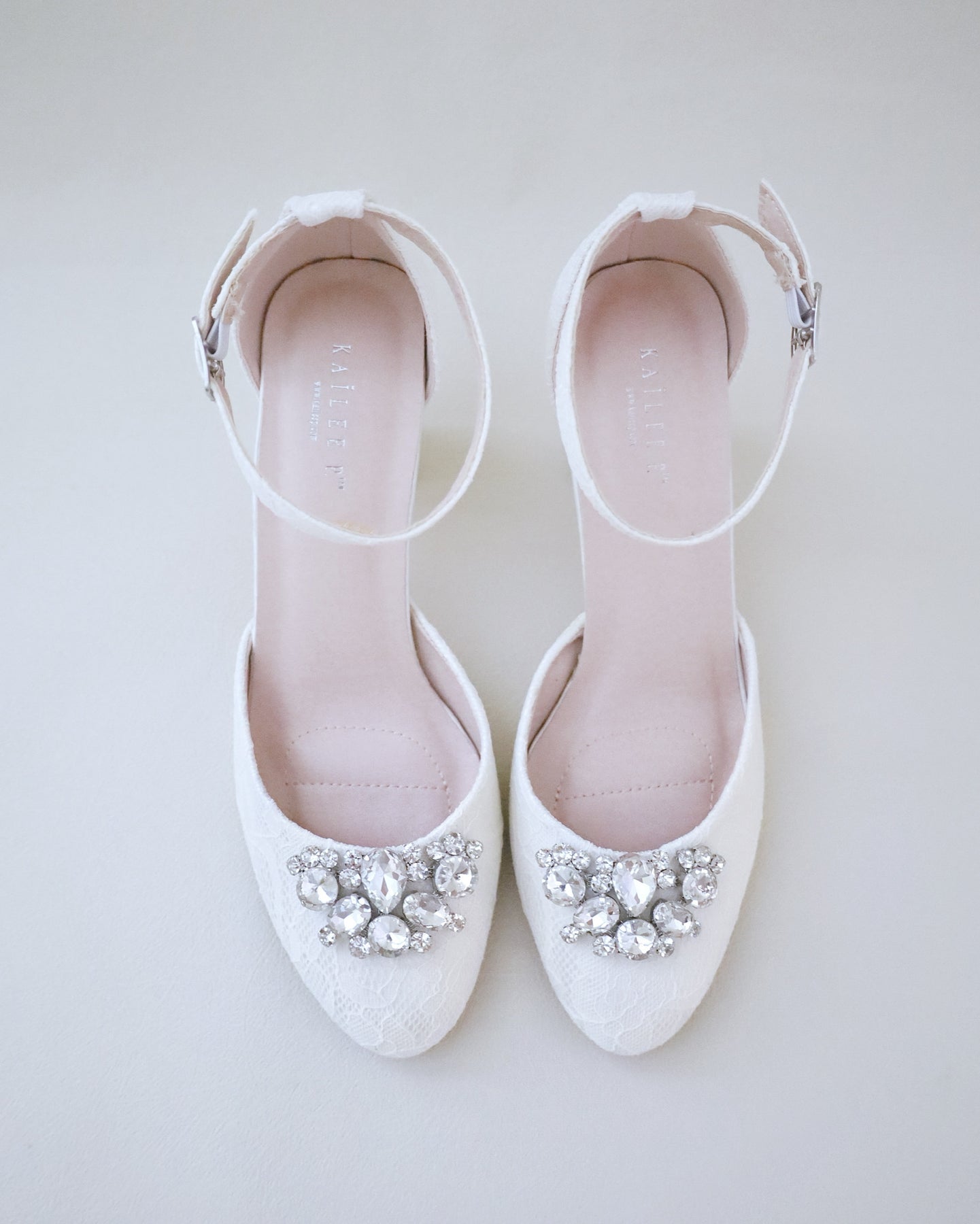 Lace Block Heel with Dewdrop Brooch, Bridesmaids Shoes, Bridal Heels ...