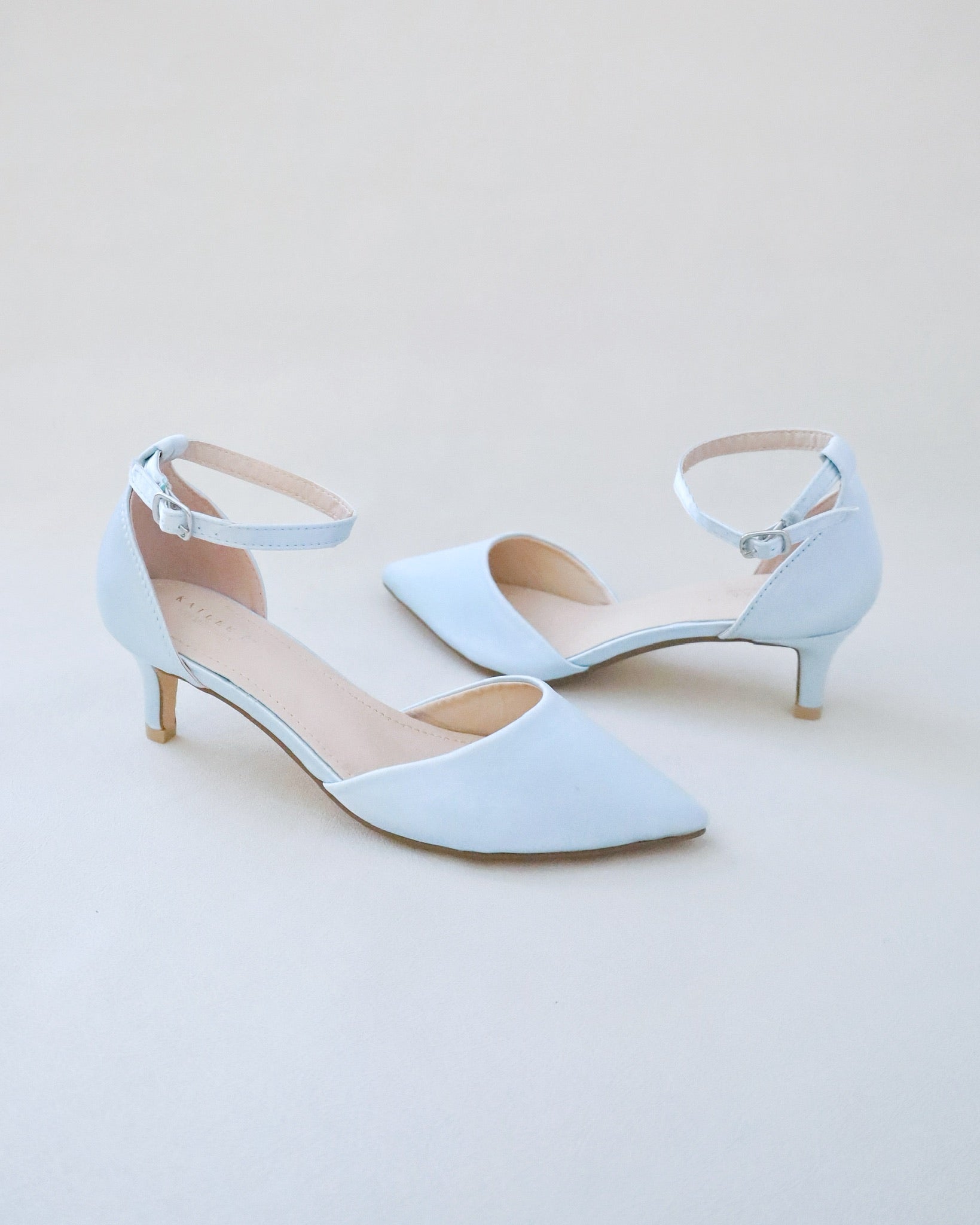 Satin Pointy Toe Low Heels Wedding Shoes, Wedding Heel, Bridal Shoes