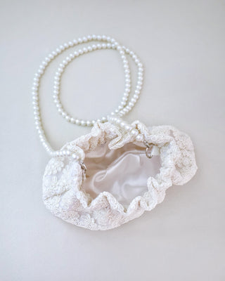 Cleo Pearl Lace Mini PouchClutch