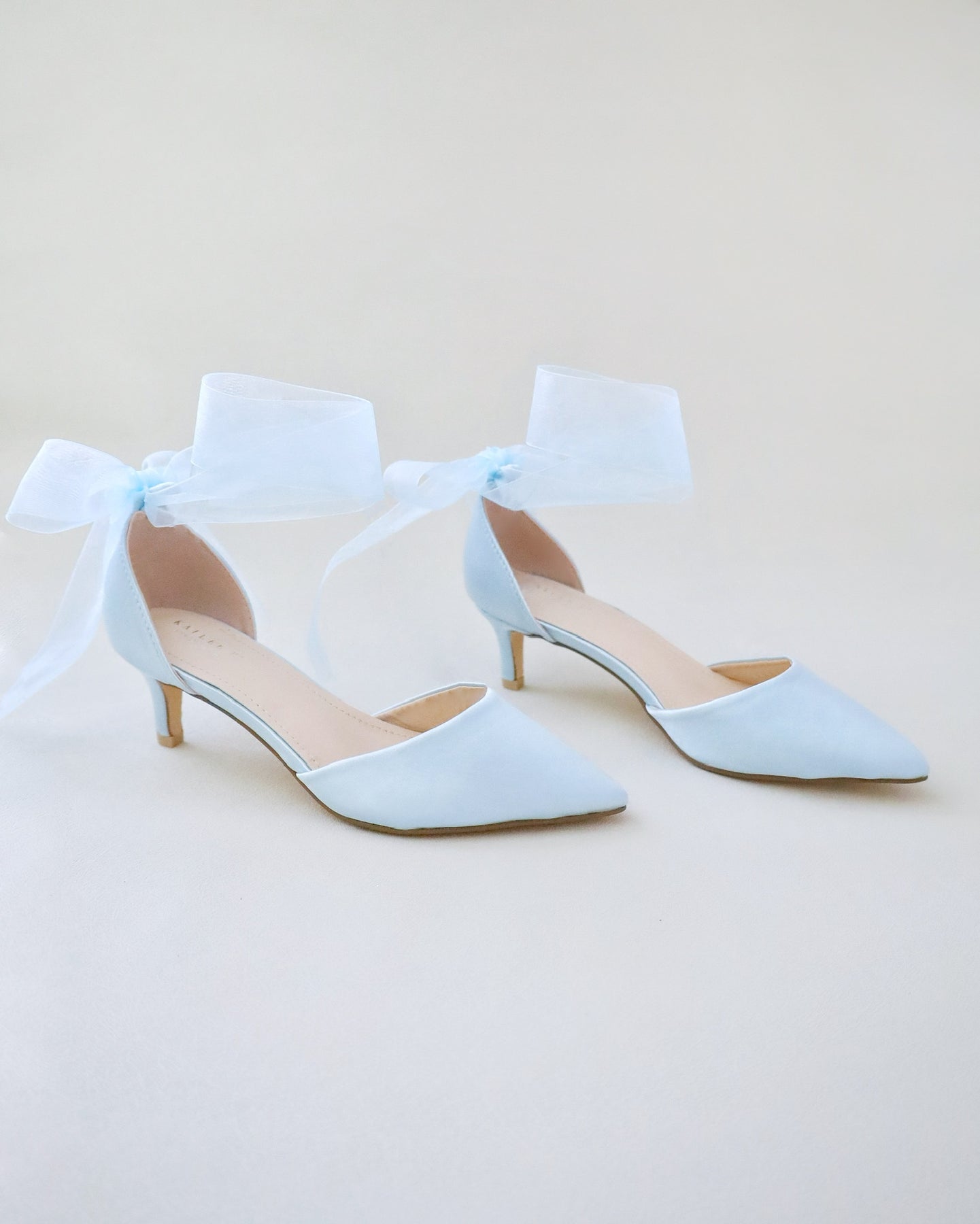 Satin Pointy Toe Low Heels Wedding Shoes Wedding Heel Bridal Shoes
