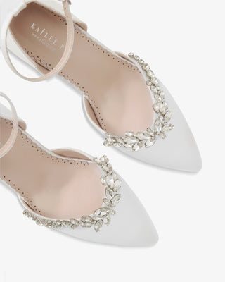 Marquise Rhinestone Block Heel Wedding Shoes