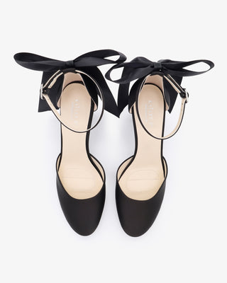 Satin Block Heel with Satin Back BowWomen Shoes