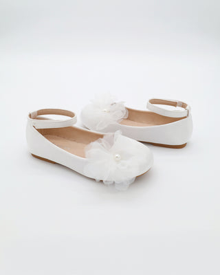 Satin Ballet Flats with Ophelia Flowers