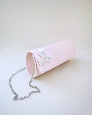 Satin Evening Clutch with Chassia FlowersClutch
