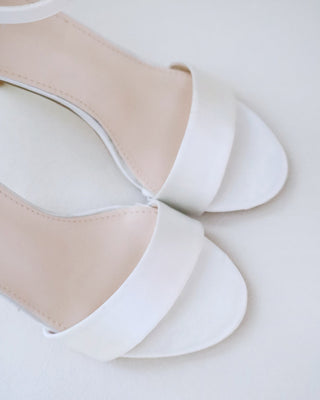 ivory satin high heel wedding sandals