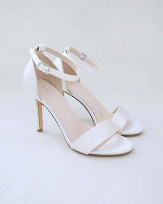 ivory satin high heel wedding sandals