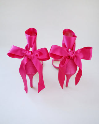 Satin High Heel Evening Sandals with Wrapped Ankle Tie