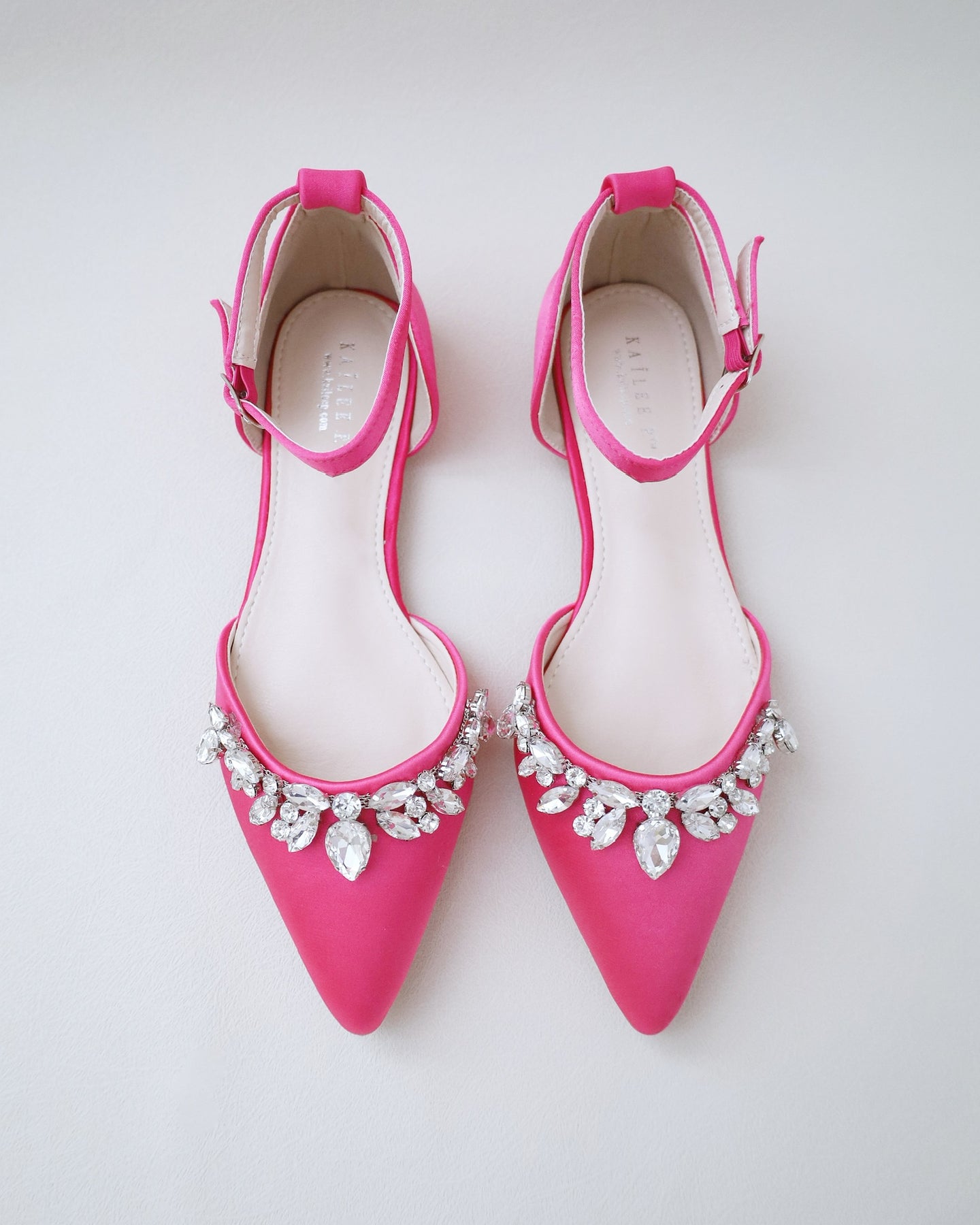 Pink flats with ankle sales strap