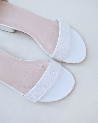 Rock Glitter Low Block Heel Ballerina Wedding Sandals