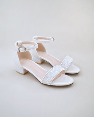 Rock Glitter Low Block Heel Girls Sandals