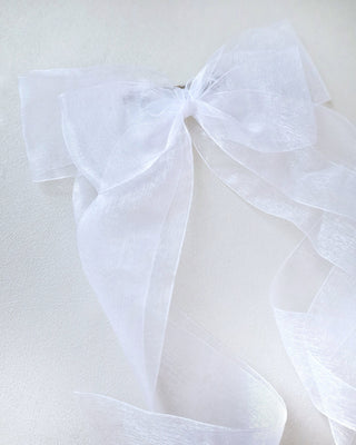 Oversized Organza Long Tail Bow
