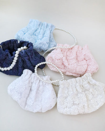 crochet lace flower girl pouch