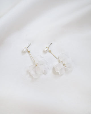 Frosted Petal Drop Earring