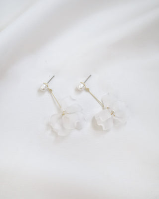 Frosted Petal Drop Earrings