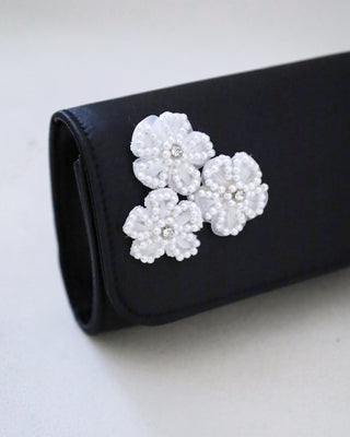 Satin Evening Clutch with Chassia FlowersClutch