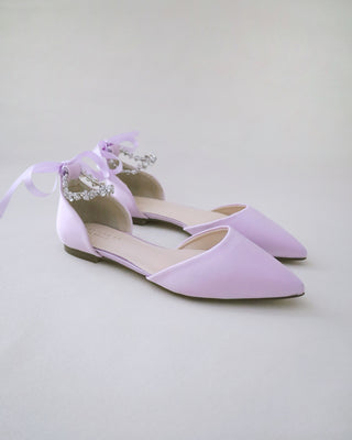 Lavender Bridesmaids Satin Flats