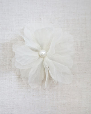 Large Ophelia Flower Hair Barrette with Pearl