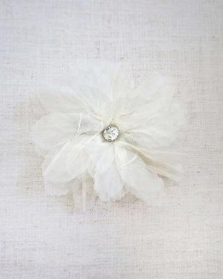 Large Ophelia Flower Hair Barrette with Rhinestone
