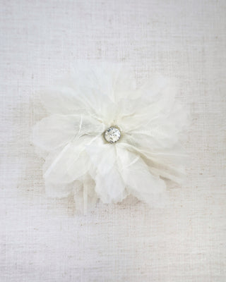 Large Ophelia Flower Hair Barrette with Rhinestone