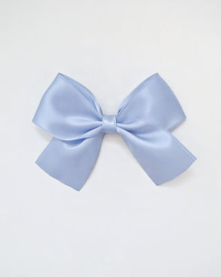 Silver Rock Glitter Mary Jane with Dusty Blue Satin Bow