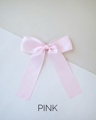 pink satin long tail hair clip