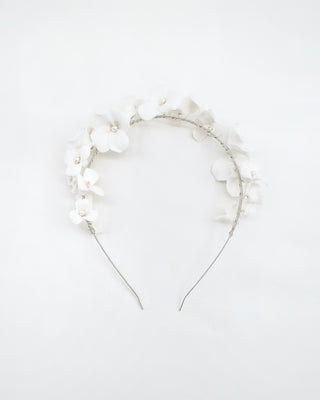 wedding headband with porcelaine flowers