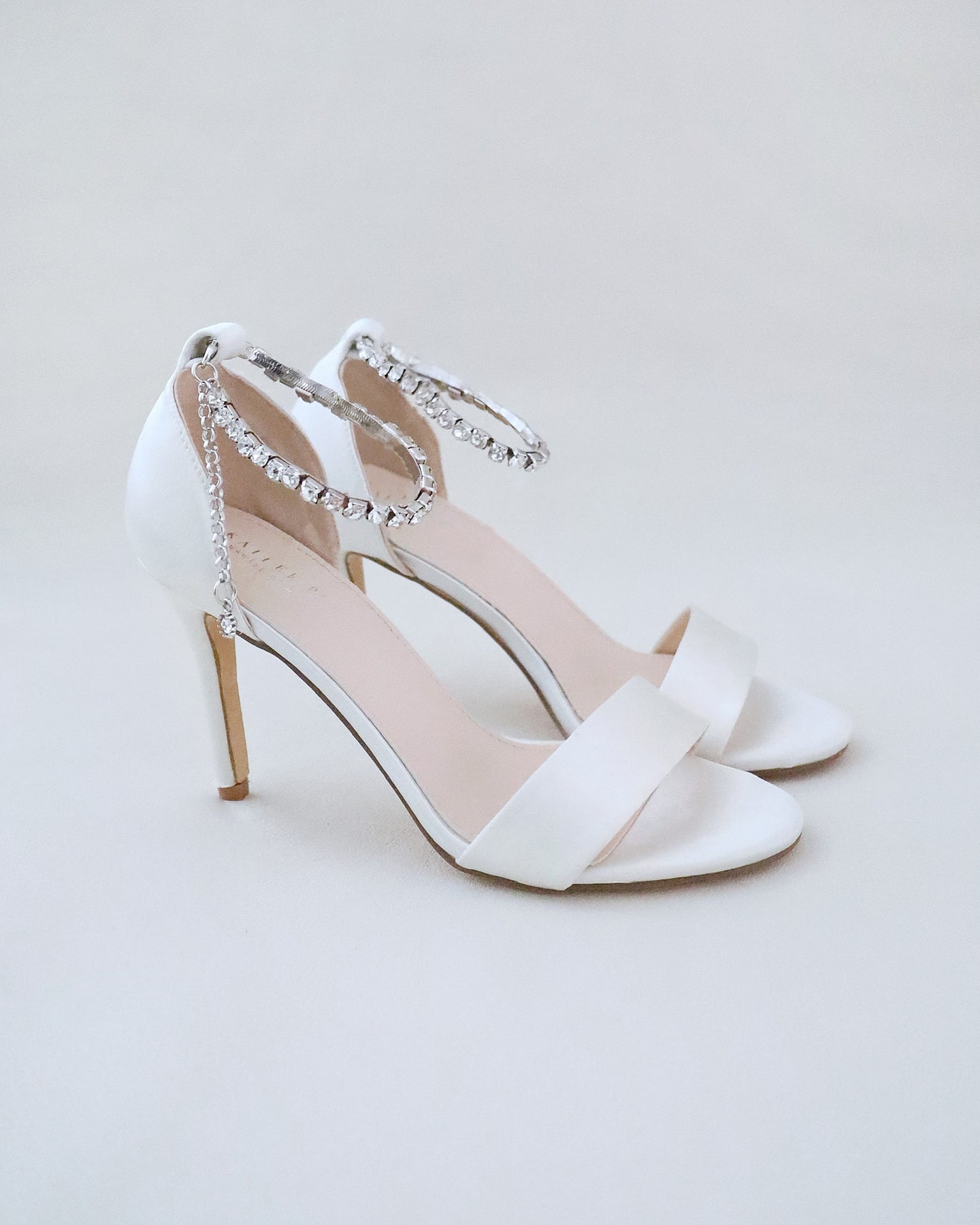 Sweet Step Ivory Satin Strappy Heeled Sandals With Flowers – Club L London  - USA