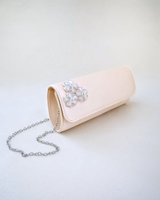 Satin Evening Clutch with Chassia FlowersClutch