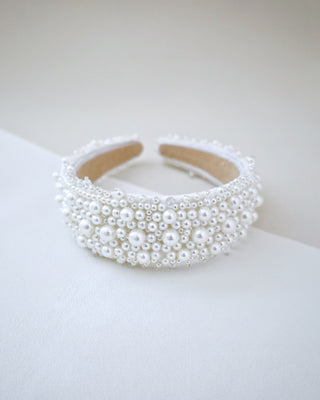 wedding pearl beaded headband