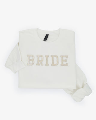 Bridal Sweatshirt with Pearl Letters Embellishments