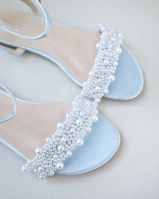 Satin Wedding Flat Sandal with Perla Applique