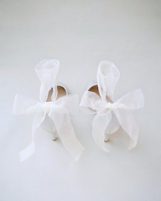 Satin Pointy Toe Kitten Low Heel with Wrapped Ankle TieWomen Shoes