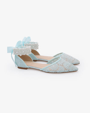 Crochet Lace Pointy Toe with Perla Ankle Strap