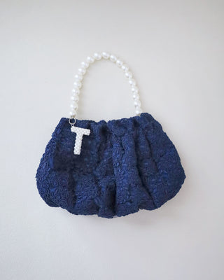 Cleo Pearl Lace Mini Pouch with Pearl InitialClutch