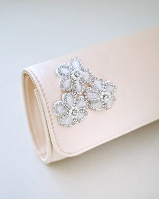 Satin Evening Clutch with Chassia FlowersClutch