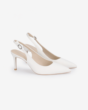 Satin Pointy Toe Slingback Wedding Pumps