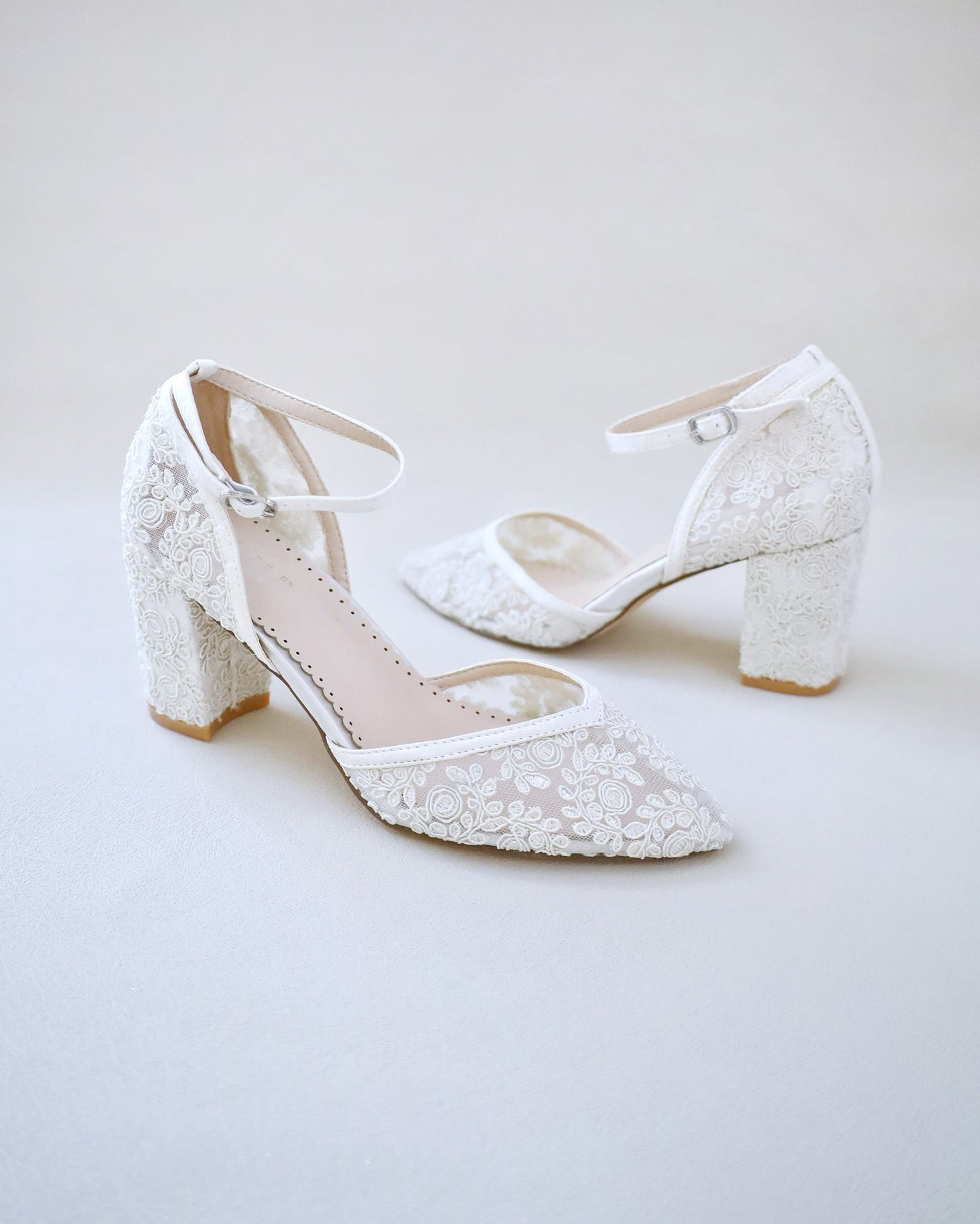 block ivory heels