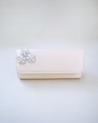 Satin Evening Clutch with Chassia FlowersClutch