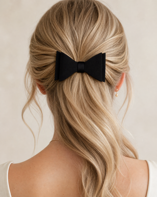 Satin Tuxie Bow Barrette